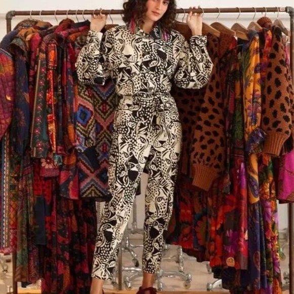 FARM Rio Midnight Leopard Belt Canvas Jumpsuit - Picture 2 of 16